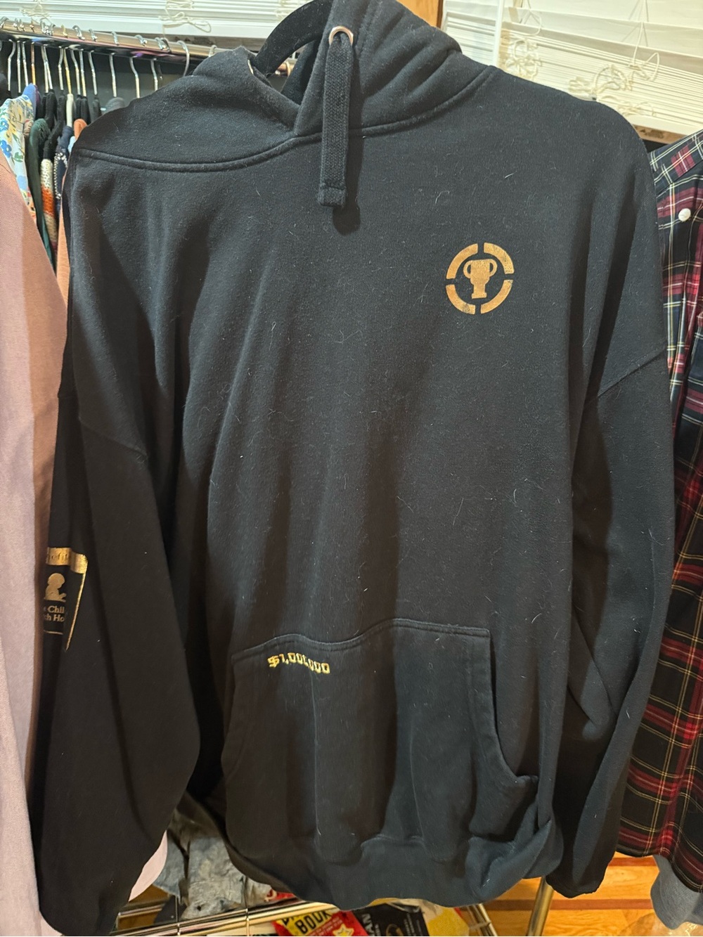 Game Theory Black Pullover Hoodie with Gold Logo - Men's Shirt
